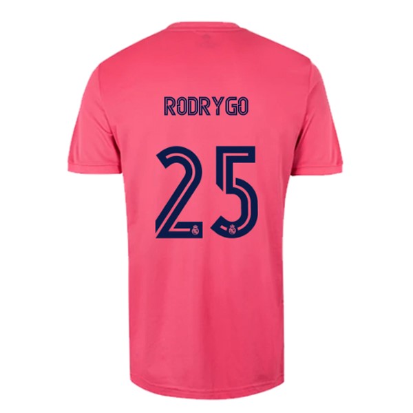 Camiseta Real Madrid Segunda Equipación NO.25 Rodrygo 2020-2021 Rosa